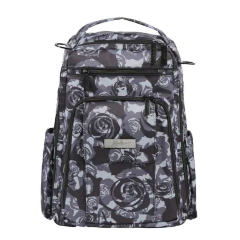Ju-Ju-Be Be‎ Right Back Diaper Bag Backpack Midnight Posy Floral Grey Good